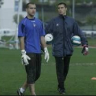 David Sierra junto a Manolo Rubio durante una sesión de entrenamiento