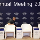 Preparativos del Centro de Congresos de Davos, Suiza, sede del Forum Económico Mundial.