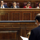 Rajoy, ayer, durante la sesión de control al Gobierno en el Congreso.