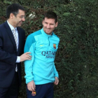 Bartomeu y Messi, en la ciudad deportiva del Barcelona