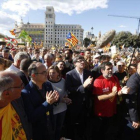 El presidente Puigdemont, en la manifestación de ayer.