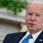 El presidente norteamericano Joe Biden, que hoy ha anunciado su candidatura a la reelección en los comicios de 2024. EFE/EPA/CHRIS KLEPONIS / POOL