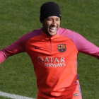 Neymar, en el entrenamiento del Barça del pasado martes.