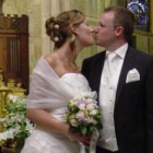 Lucie Persent y Félix Simó, instantes después de contraer matrimonio.