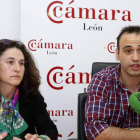 Elvi Miguélez y Pedro Lechuga, en el encuentro de ayer.
