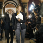 La presidenta del Parlament, Forcadell, a su llegada a la reunión de la Junta de Portavoces. A. DALMAU