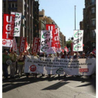 Una reciente manifestación en León contra el ajuste salarial.