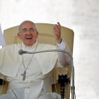 El papa Francisco, en la audiencia pública de este miércoles en el Vaticano.