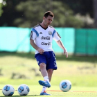 Entrenamiento de Messi en Argentina, donde se recupera de su lesión.