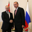 Putin y Erdogan se reunieron en el palacio Konstantinovsky de San Petersburgo. ANATOLY MALTSEV