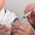 Niño vacunado en Barcelona.