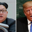El líder norcoreano, Kim Jong-un, y el presidente de EEUU, Donald Trump.