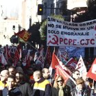 Protesta de trabajadores por sus condiciones laborales.