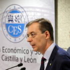 Germán Barrios durante su discurso de toma de posesión. RUBÉN CACHO