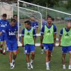 La plantilla de la Ponferradina pretende seguir por el buen camino y encontrar portería hoy frente al Sporting de Gijón