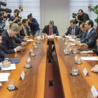 Reunión que tuvo lugar ayer con las empresas afectadas por el incendio de Campofrío y responsables de la Junta.