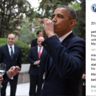 Uno de los posts de Souza en el que se ve a Barack Obama bebiendo tequila con Enrique Peña Nieto.