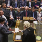 Comunicación del resultado de la votación sobre el 'brexit' en la Cámara de los Comunes.