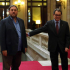 El líder de ERC, Orial Junqueras, junto a Artur Mas.