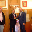 Gobantes, Palazuelo, Salguero y Ribera durante el encuentro en el Ayuntamiento.