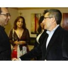 Cercas, Iratxe García y Francisco Fernández, en la sede del PSOE