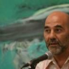 Miguel Escanciano durante la inauguración de la exposición