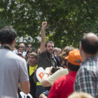 El joven que ha intentado boicotear el acto de Ciudadanos en Barcelona.