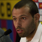 Mascherano en la comparecencia de ayer.