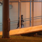 Acceso a la prisión  de Villahierro, en Mansilla de las Mulas.