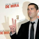 El actor norteamericano Matthew Fox cuando presentó la película «En el punto de mira» en Salamanca