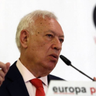 El ministro Margallo, en un desayuno informativo a principios de julio de este año.
