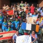 El CUA (Campamento Urbano de Armunia) en una foto de familia tras la inauguración.