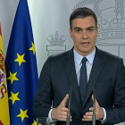 El presidente Sánchez en su última comparecencia en televisión.