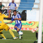 Acorán hizo doblete en la tarde de ayer. Especialmente celebrado fue su segundo gol (el 4-0), pues se hizo dos autopases y sorprendió a todos los presentes con un tiro casi sin ángulo en vez de dar un pase de la muerte.