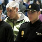 Igor Portu, Mattin Sarasola y Mikel San Sebastián, durante el juicio en la Audiencia Nacional por el