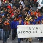Trabajadores de Coiper 2000 protestando en Ponferrada para reclamar el aval el pasado 3 de diciembre