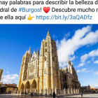 Imagen de la Catedral de León con la que un portal de internet pretende promocionar la ciudad de Burgos. La red se ha llenado de comentarios en contra de la plataforma que lo publicó el 2 de marzo. DL