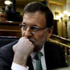 Mariano Rajoy, en el escaño del Congreso.