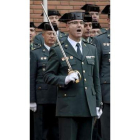 El nuevo jefe de la Comandancia de la Guardia Civil de León ante los agentes en formación