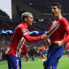 Griezmann y Morata fueron los goleadores del Atlético. HUIESCA