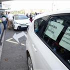 Taxi efectuando servicios mínimos esta mañana en Zaragoza