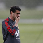 Hierro, en un entrenamiento de la selección española en Krasnodar