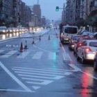 Vista de las nuevas paradas de bus de Fernández Ladreda.
