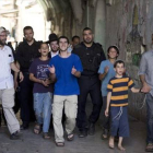 Extremistas judíos escoltados junto a la mezquita de Al Aqsa (Jerusalén).
