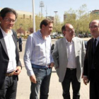 Óscar López, Óscar Puente, Mario Bereda y el ministro Gabilondo, antes de clausurar el foro.