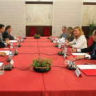 Los presidentes de las diputaciones el día que firmaron con la Junta el Plan de Convergencia.