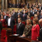 Artur Mas, en el centro, en un acto en el Parlament.
