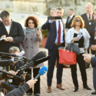 El presidente del Consejo Europeo, Donald Tusk, atiende a la prensa.