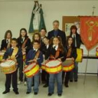 Celestino Pérez, junto a la banda del Cristo de los Mineros