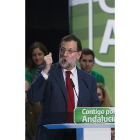 El presidente del Gobierno, Mariano Rajoy, ayer en un mitin.